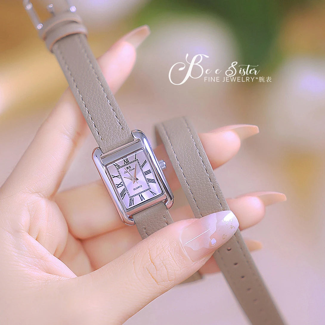 Women Watches 2025 Casual Vintage Leather Watch For Women Fashion Quartz Wristwatches Rose Gold Square Clock Gift For Girlfriend