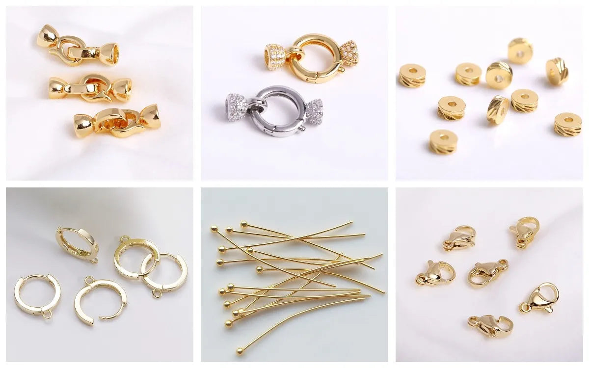 Wholesale 18K Gold Plated Brass 6/8/10/12MM Round Twist Closed Ring Connectors Accessories For DIY Jewelry Making Supplies