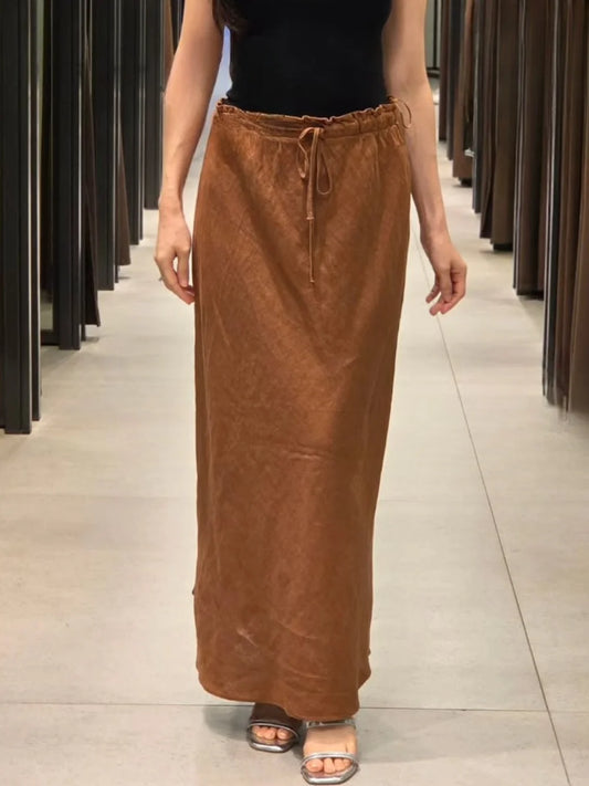 Skirts Summer Women's Wear 2025 New Fashion Straight Elegant High Waist Women's Skirts All-match Simple Holiday Skirts
