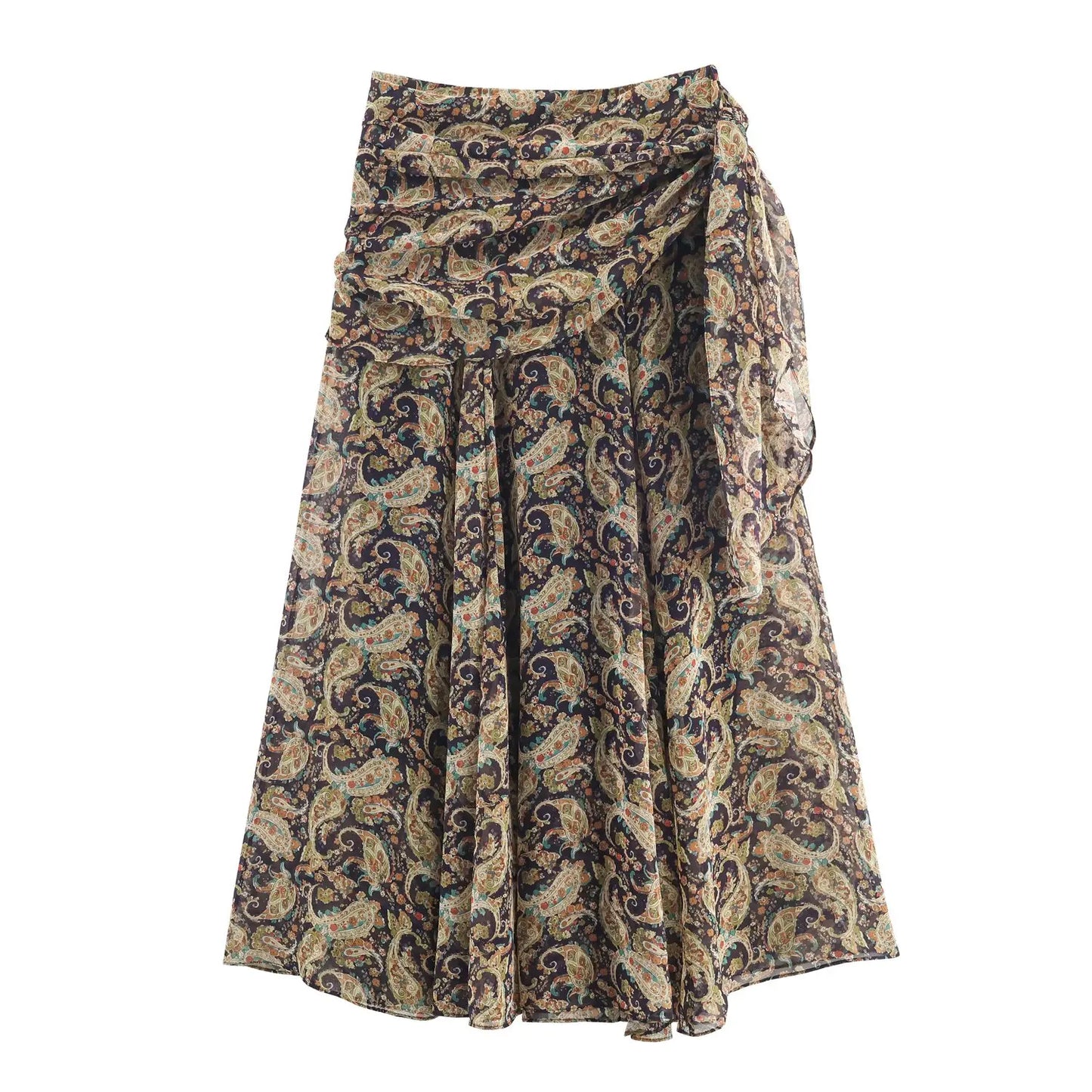 Women Wrinkle Skirts 2025 Women Summer Autumn New Fashion Leisure Print High Waist Skirts Women Elegant Party Skirts