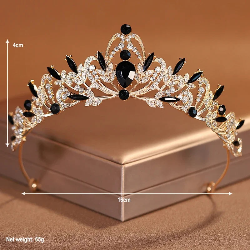 Bridal Headwear Gold-Colour Women's Full Of Classical Temperament Wedding Crown Girl Birthday Dazzling Tiaras