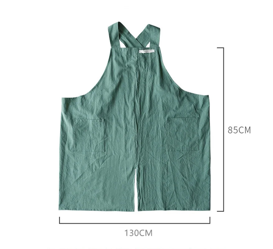 Waterproof Apron for Kitchen Chef, 100% Cotton, Gardening, Florist Baking, Coffee Shop, Ceramics Handwork, Restaurant Waiter