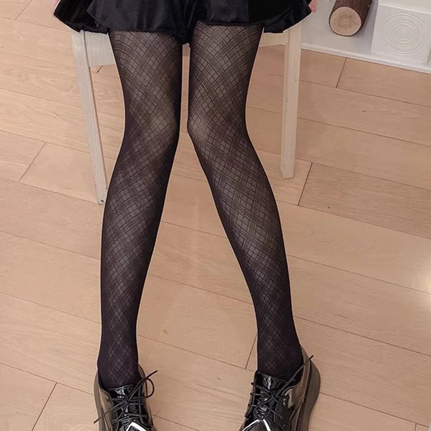 Sexy Black Houndstooth Stockings Lingeries for Women Girls Tights High NightClub Party Gift Women Pantyhose