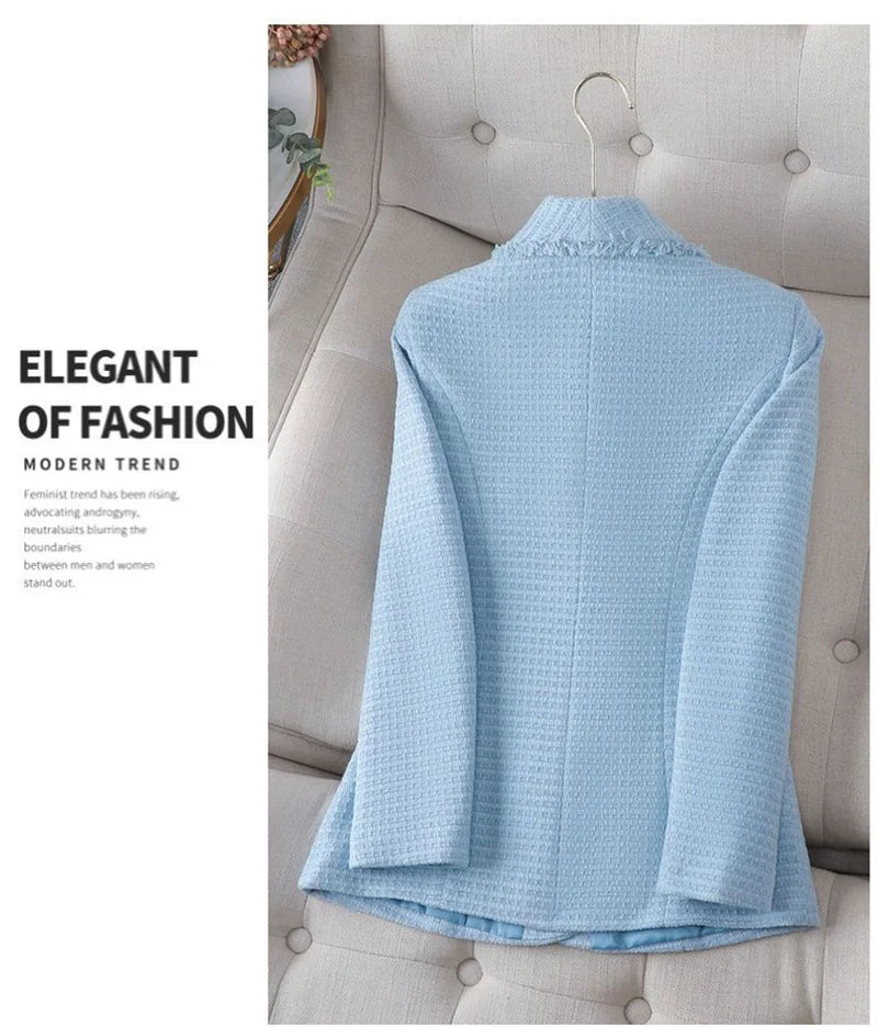 Blazer Women New Fashionable Elegant All-match Simple Classic Design Casual Office Lady Button Temperament Thin Coat