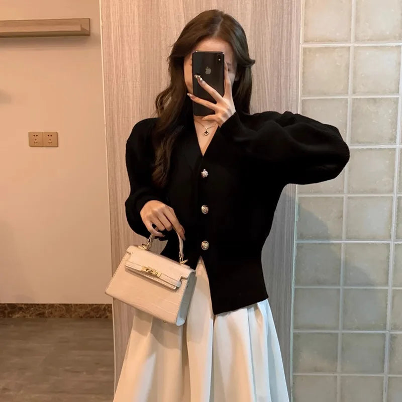 Sweater Cardigan Women's Coat Fashionable Waist-hugging and Slimming Christmas and New Year Festive Top