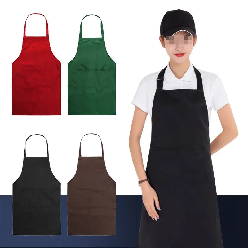Comfortable Thin Kitchen Aprons for Woman Men Chef Work Apron for Grill Restaurant Bar Shop Cafes Beauty Nails Studios Uniform