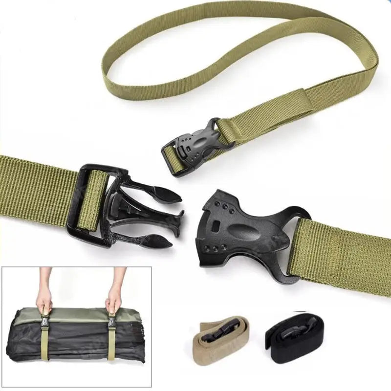 Travel Tied Black Durable Nylon Cargo Tie Down Luggage Lash Belt Strap With Cam Buckle Travel Kits Outdoor Camping Tool