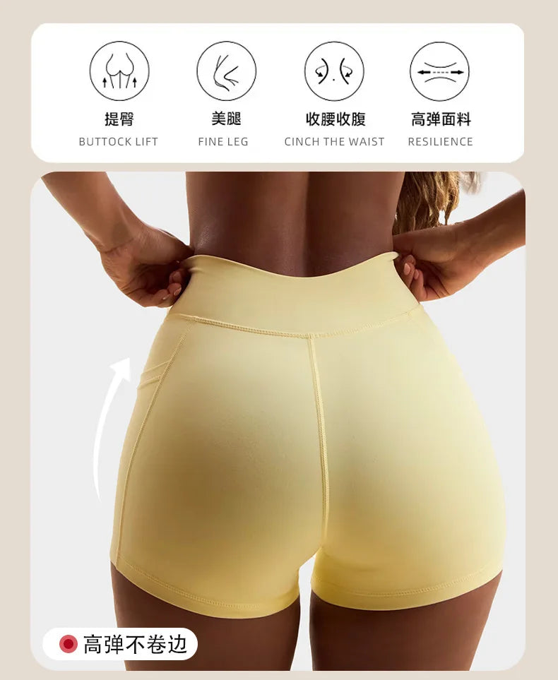 Women's Yoga Suit High Elasticity Naked Breathable Elastic Cross Waist Shorts Hanging Neck Bra Beautiful Back Gym Exercise Set