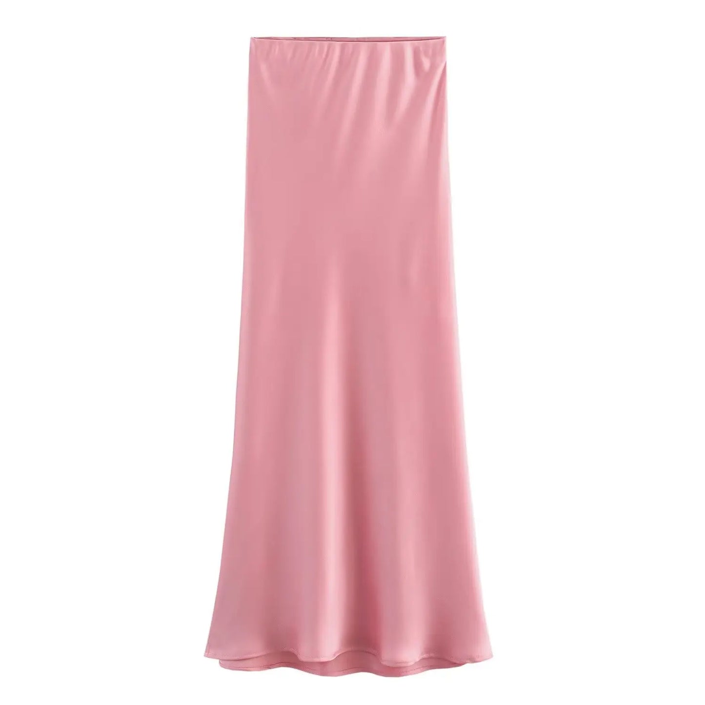 HH Skirts For Women 2024 Summer Solid Satin Sheath Long Skirt Female Show Curve Beach Outfits For Woman Mermaid Skirts