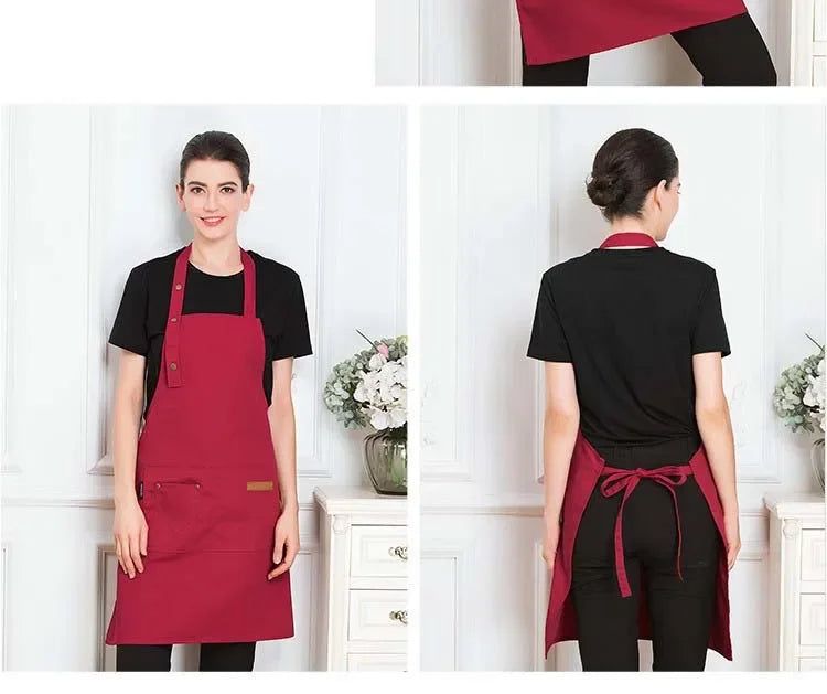 Kitchen Waterproof Aprons for Woman Men Chef Work Apron for Grill Cooking Restaurant Bar Shop Cafes Beauty Nails Studios Uniform