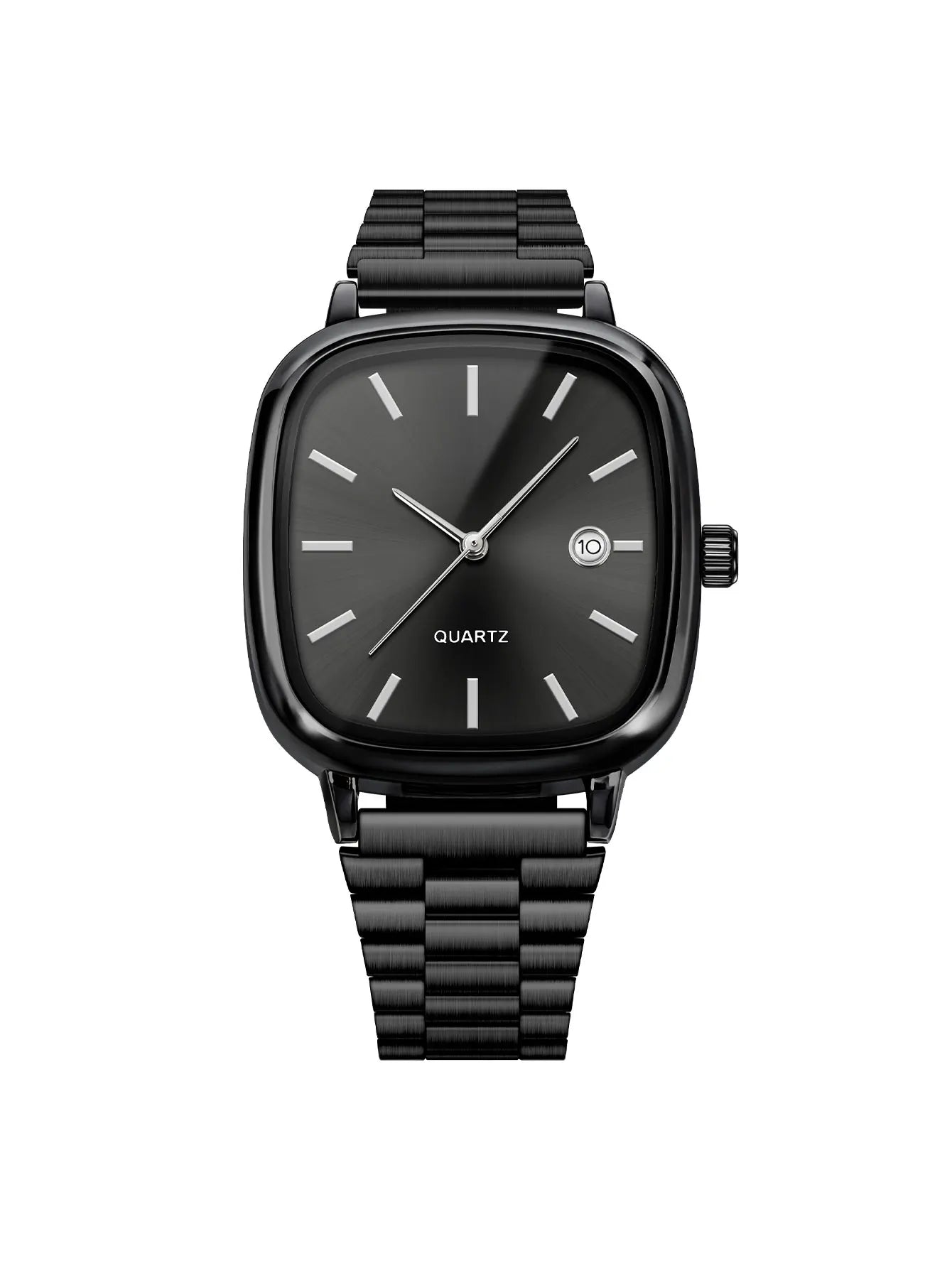 LUCKY FOX Modern minimalist square watch Business mens metal watch stainless steel chain multi-scene commuter watch