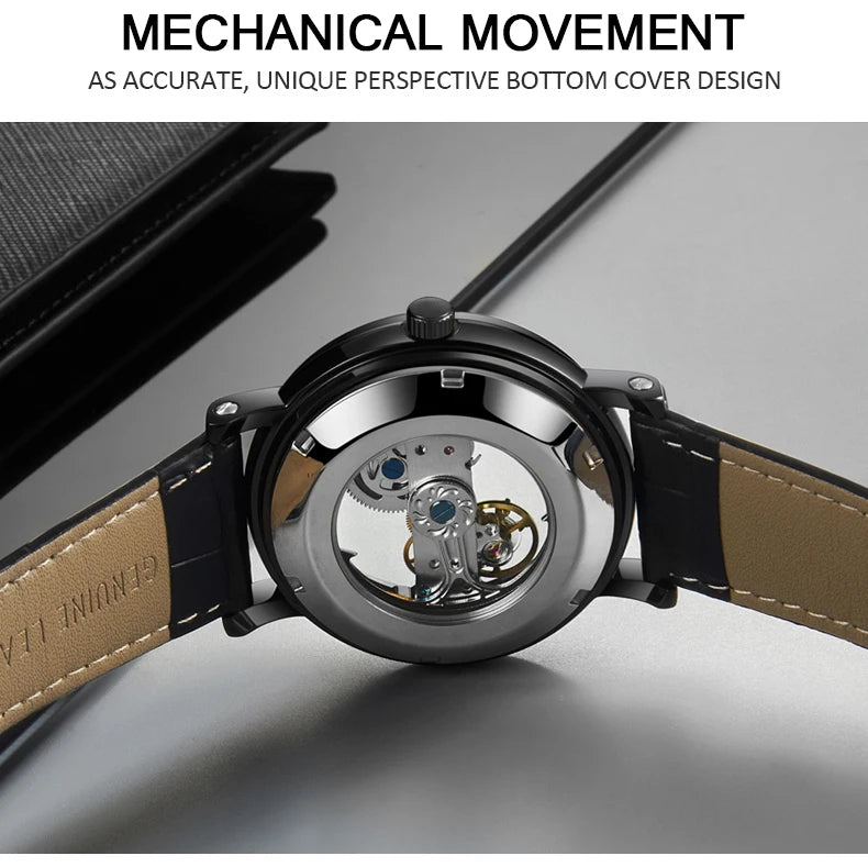 Mechanical Wristwatches Watches for Man Watches Golden Bridge Skeleton Automatic Mechanical Mens Watch reloj hombre montre homme