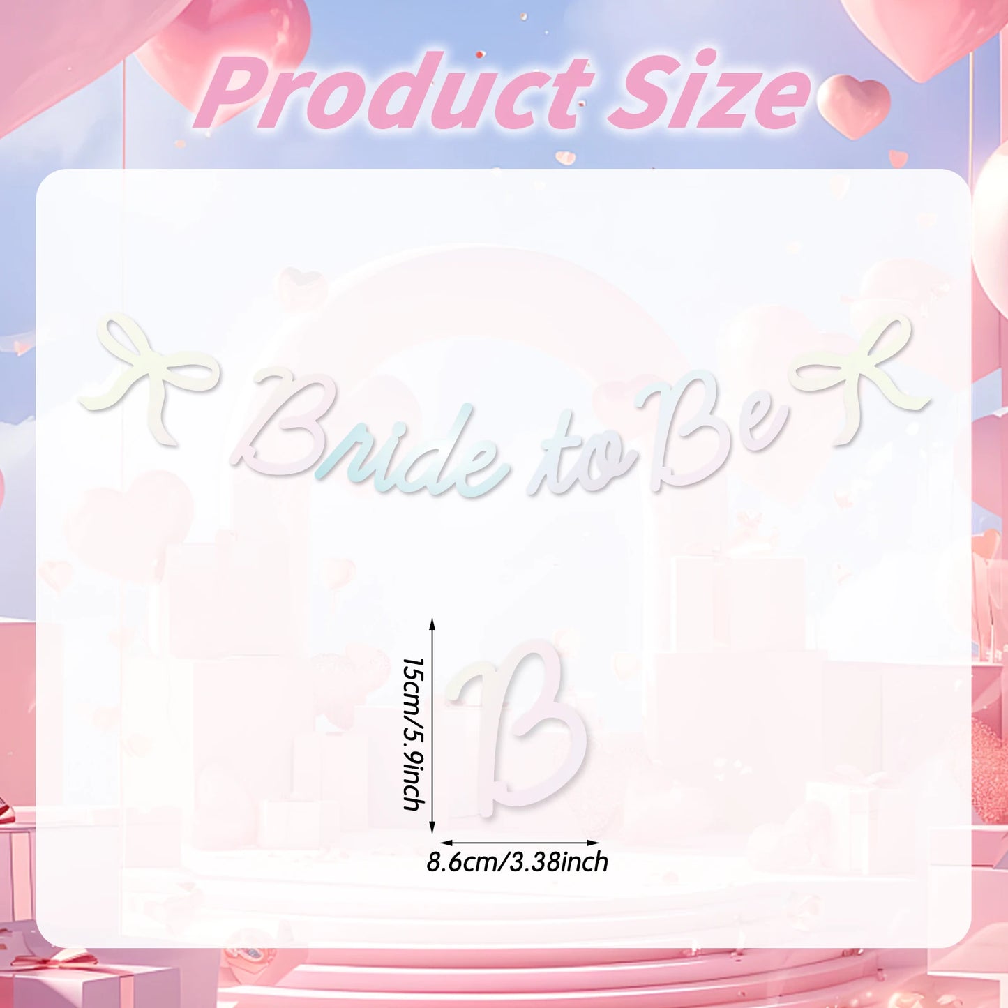 Bride to Be Bow Banner Iridescent Foil Pink Glitter Bachelorette Party Decoration, Tying the Knot Bride Bach Decor, Bridesmaid