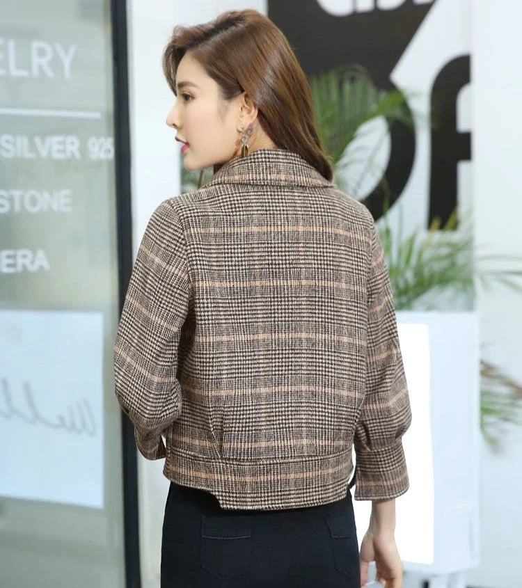 Outerwears Korean Style Wool & Blend Coats for Women 2025 New Arrivals Jacket Luxury Clothing Trend Deals In Tweed Blazer Woman