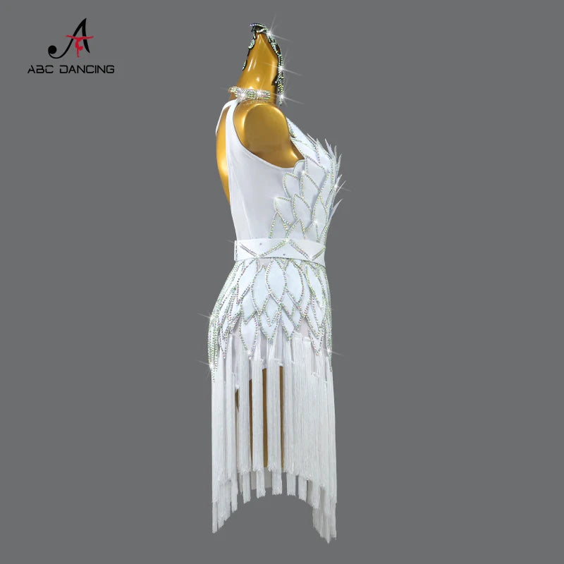 Womens Ballroom Dance Dress Dancewear Elegant Party Clothing 2025 Adult Costume Female Prom Fringed Skirt Girls Samba Stage Suit