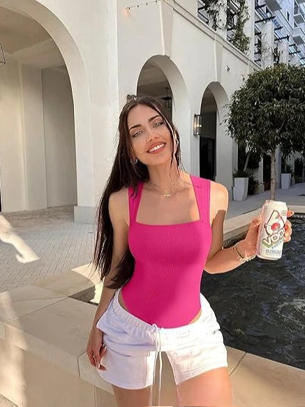 Women Sexy Thread Short Bodysuit Seamless Sleeveless Knited Bodysuit Fitness Yoga Trainning High Elastic Sports Unitard Jumpsuit