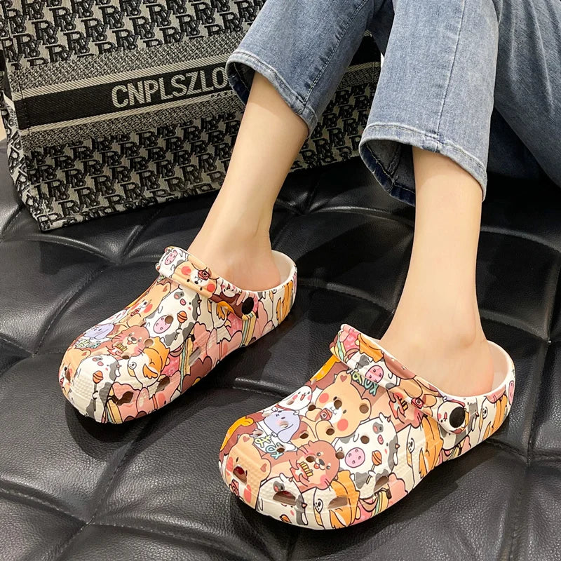 Slippers Casual Summer Women's Shoes Cover Toe Platform Shale Female Beach Slides Luxury Flat Sabot Fashion House Slippers Platf