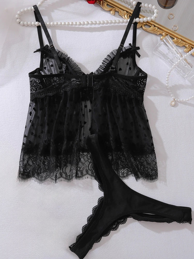 Women Sleepwear Sexy Lingerie Erotic Pajamas Lace Sleepwear Nightgown Transparent Dress Sexy Underwear Baby Doll Exotic Costumes
