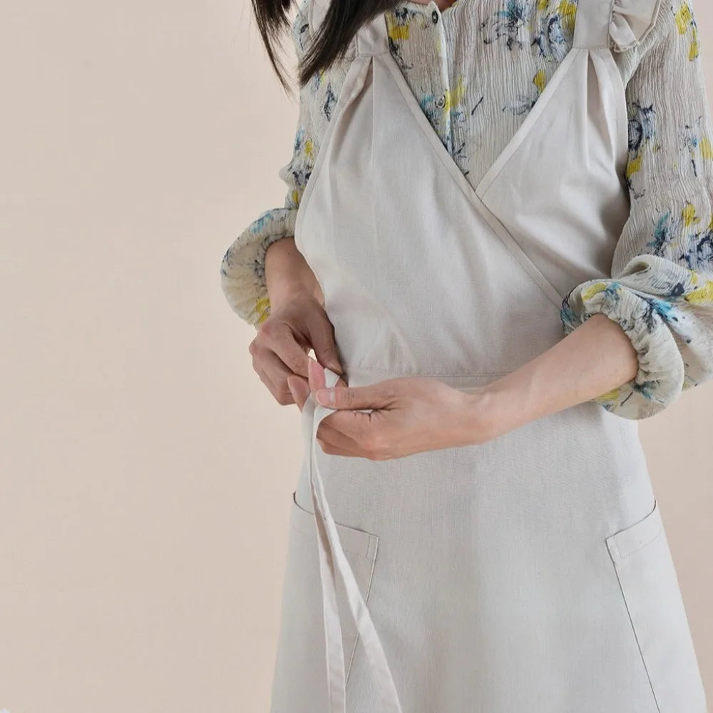 Modern Waterproof Florist Apron Cotton Adjustable Kitchen Apron with Pocket Stylish Cooking Apron Crafting
