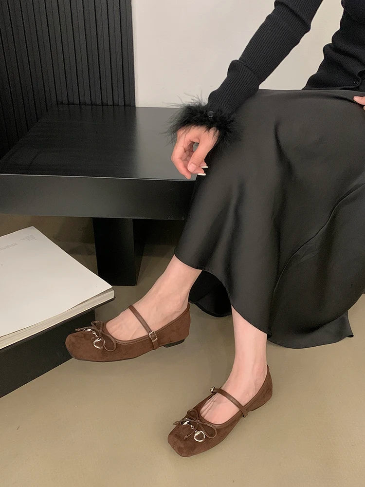 Shoes Woman 2024 Square Toe Autumn Elegant Female Footwear New Fall Summer Moccasin Dress Mary Janes Shoes Woman 2024 Female Foo