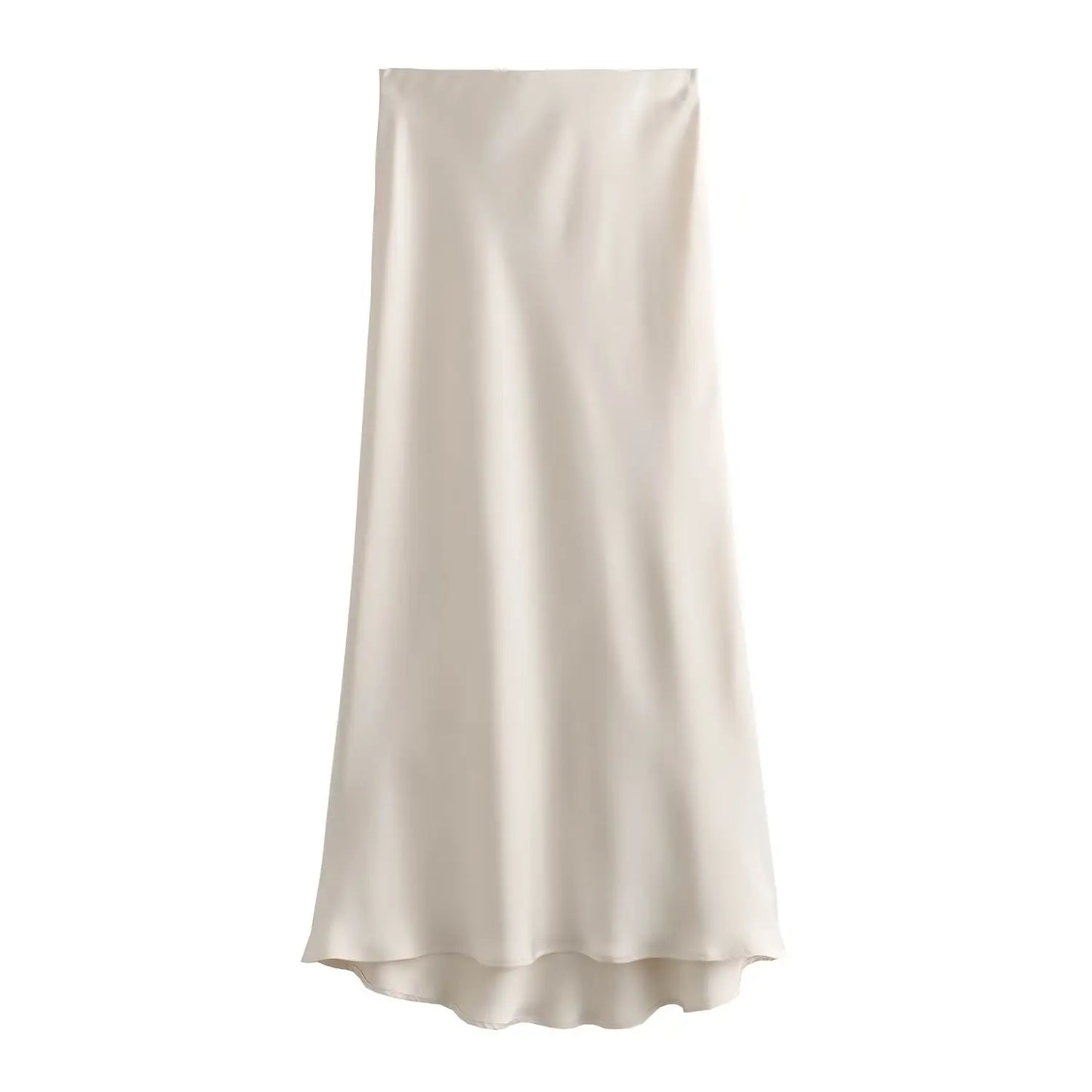 HH Skirts For Women 2024 Summer Solid Satin Sheath Long Skirt Female Show Curve Beach Outfits For Woman Mermaid Skirts