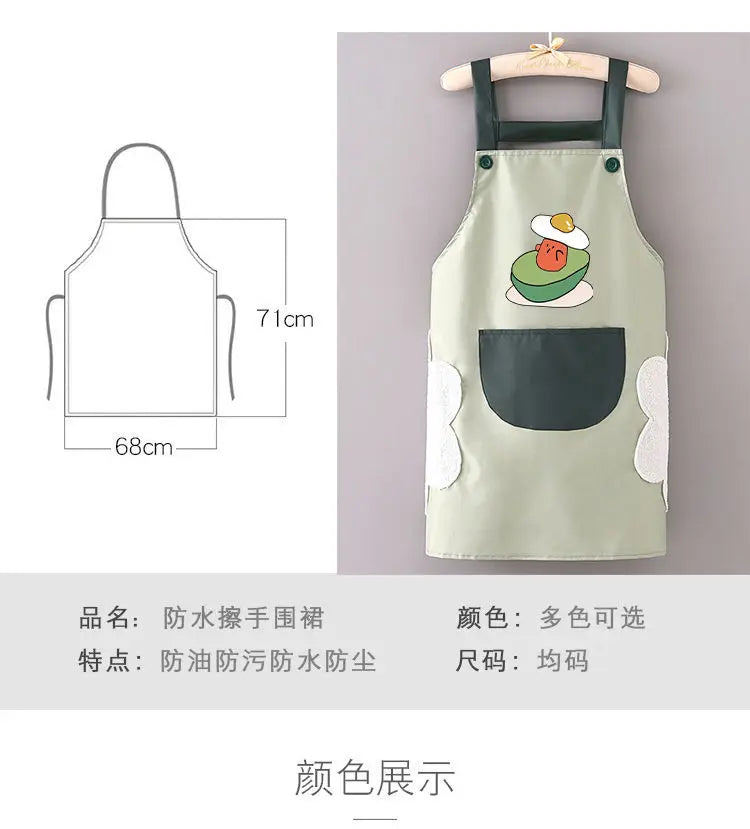 Kitchen Aprons for Woman Men Chef Work Apron for Grill Restaurant Bar Shop Cafes Beauty Nails Studios Uniform Avocado Lemon