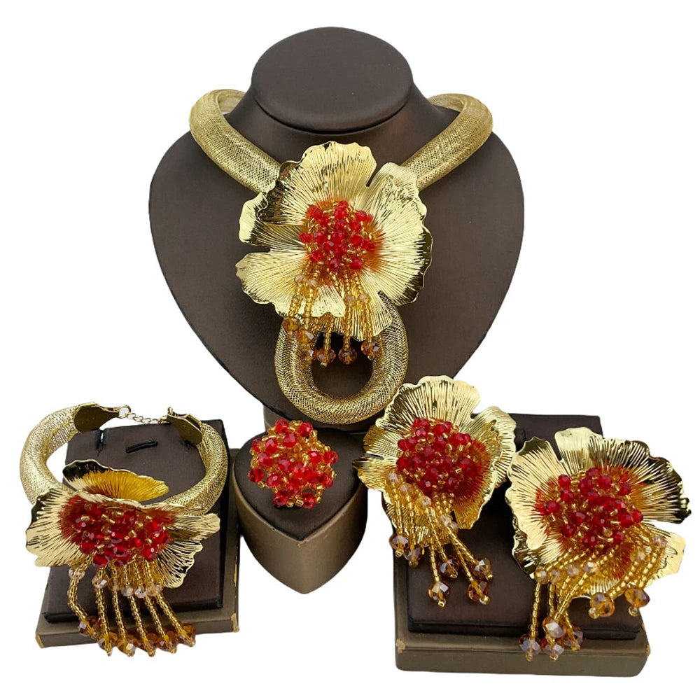 Brazilian Jewelry Sets High Quality Big Jewelry Bridal Jewelry for Women Wedding Christmas Gift FHK20758