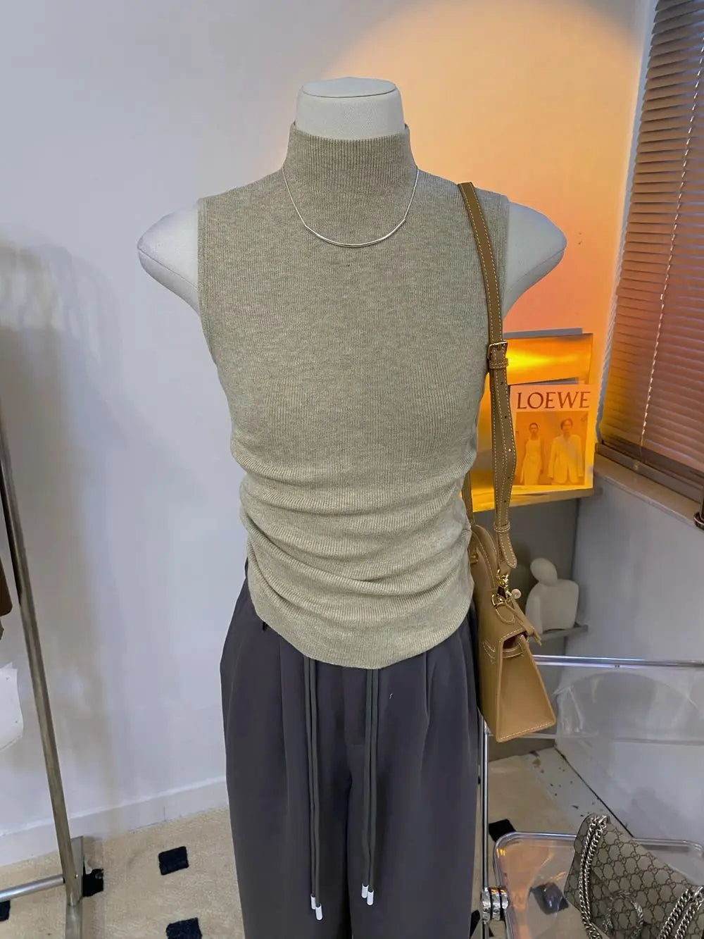 Sweater Vests Women Simple Half High Collar Fashion Autumn Basic Slim Sleeveless Sweaters All-match Ulzzang Leisure Knitting Ins