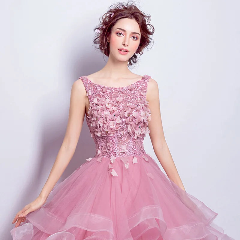 Ball Gown Evening Prom Dresses Lace Appliques Formal Prom Gowns Simple Floor-Length Vestidos