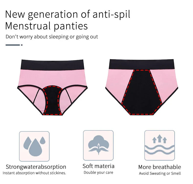 Women's menstrual panties physiological underpants triangular pants aunt mid rise  Leak Proof physiological panties