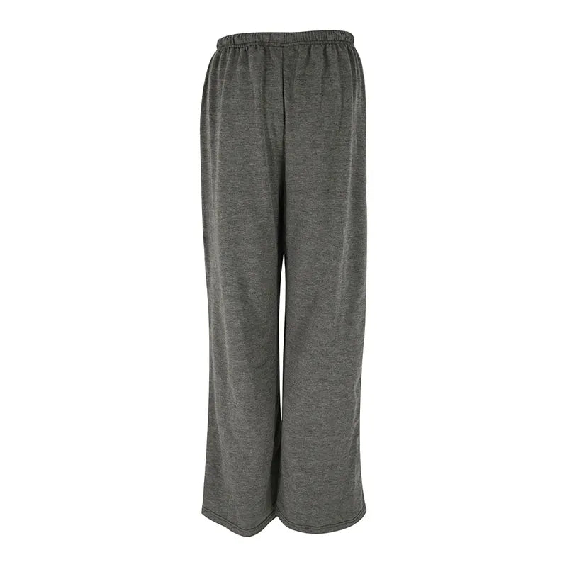 Women Trousers Fashion New Autumn Streetwear Basic Straight Casual Slim Pants Lady Sexy Solid Simple Versatile Knitted Trousers