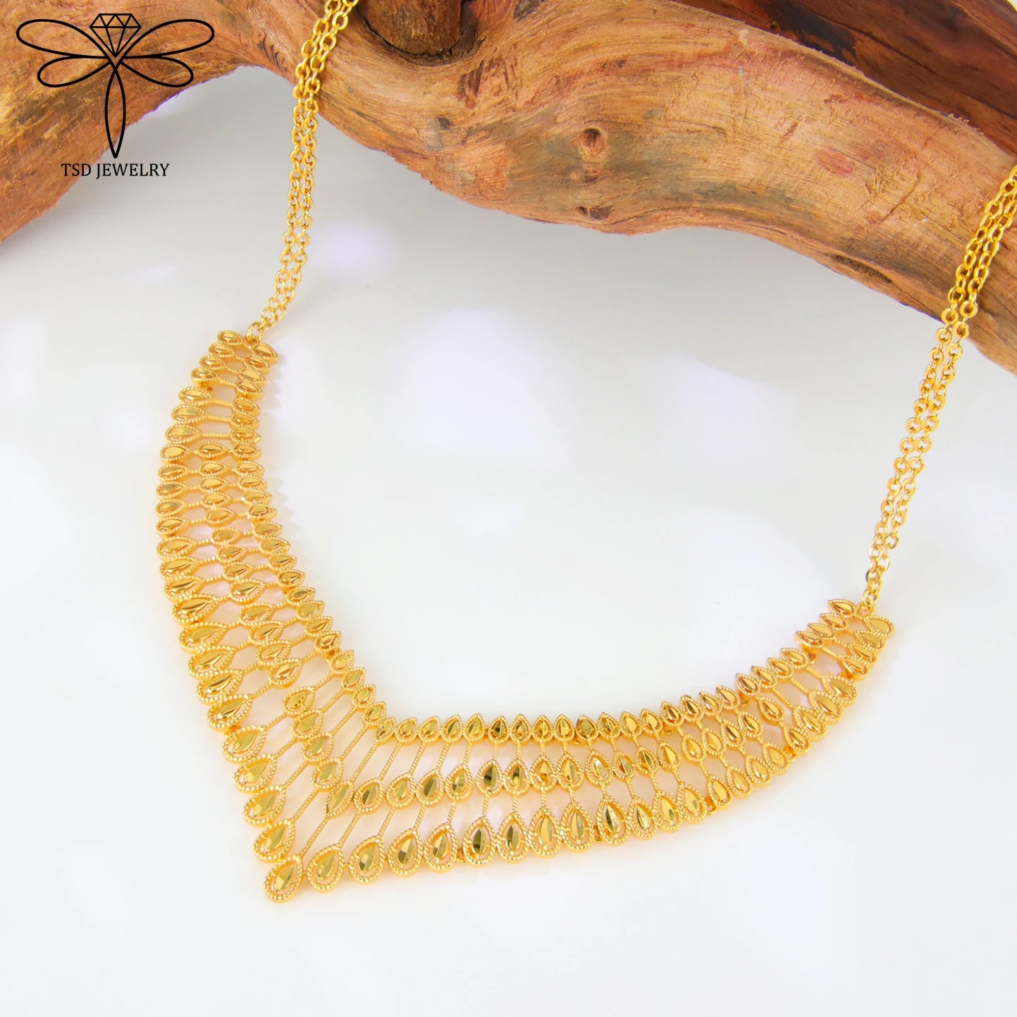 Gorgeous Dubai Wedding Jewelry Set 21k Gold Plated Turkish Vintage Bridal Necklace Bracelet Earrings Moroccan Marry Jewelrys
