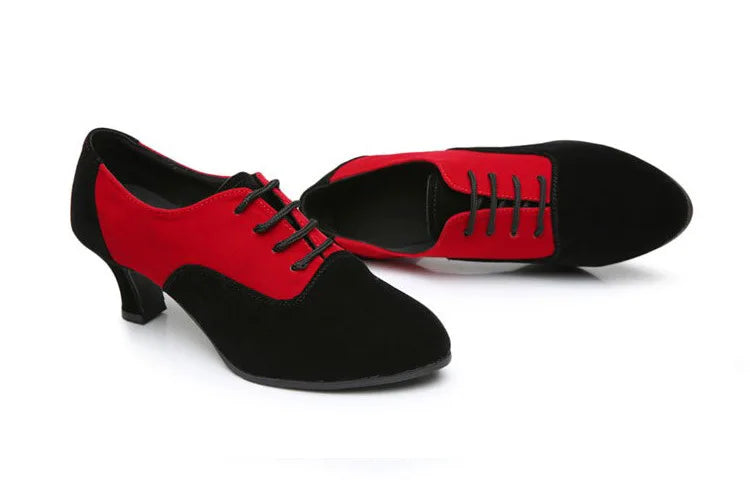 Customized Women's Adult Baotou Salsa Modern Latin Dance Shoes with A Soft Sole Canvas Surface Anti Slip Breathable Dance Shoes