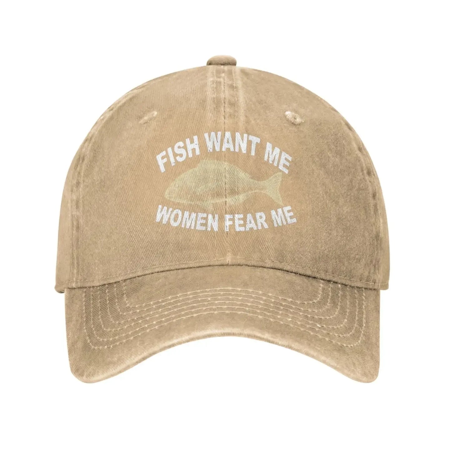 Hat Women Want Me Fishes Fear Me Hat for Women Baseball Cap Graphic Cap
