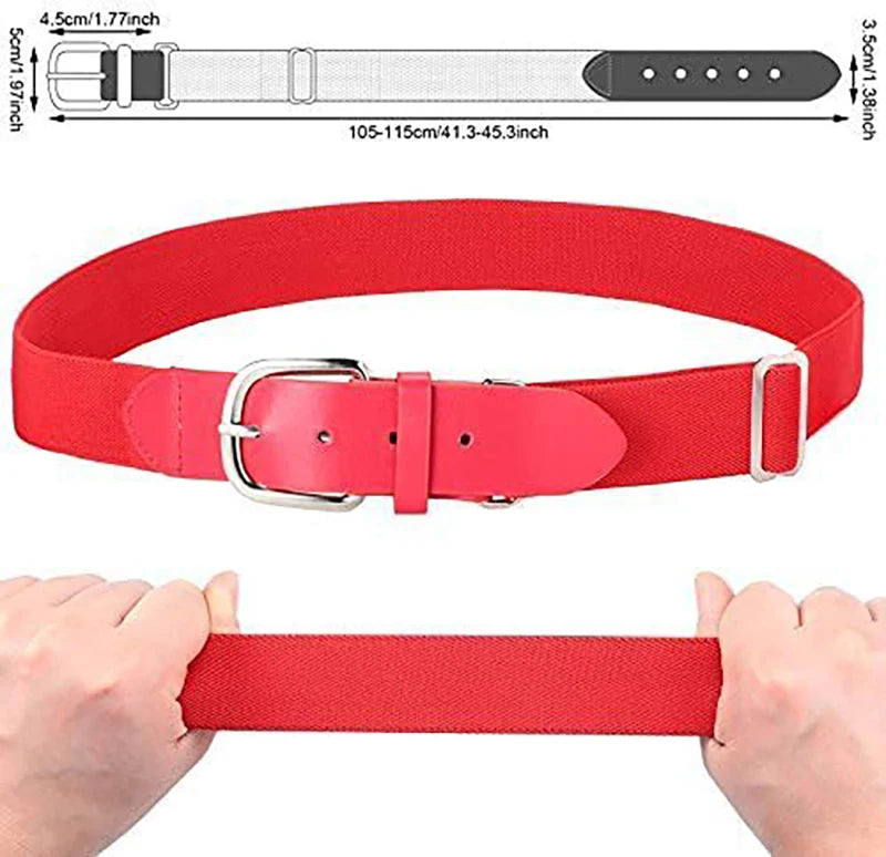 Baseball Belt Men's Belt Club Leisure Elastic Belt Sports Girl Softball Metal Buckle Elastic Belt