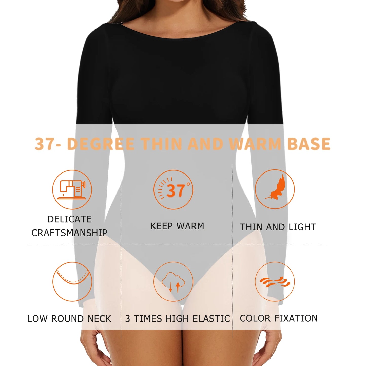 Women's Round Collar Elastic Bodysuit Long Sleeve Jumpsuit Shapewear Shaper Lady Sexy New Female Warm Clothes Autumn Winter