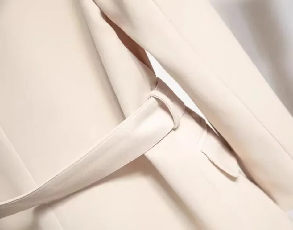 Blazer Woman 2024 Spring Autumn New Korean Fashion Long Sleeved Lace Up Blazers Coats Casual Loose Women's Office Blazer Tops