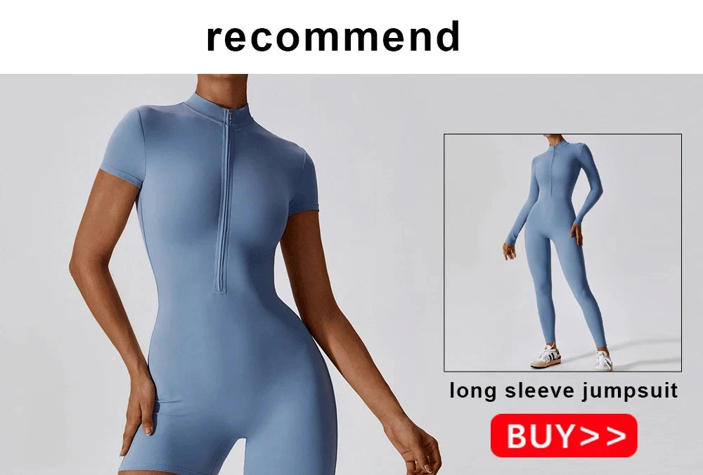 Women's High Elastic Yoga Bodysuit One-Piece Stand Collar Short Sleeve Gym Cycling Workout Sportswear