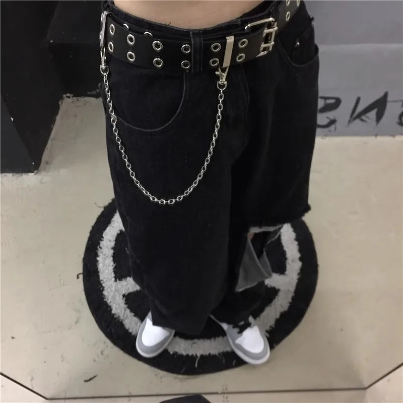 Fashion Alloy Women Belts Chain Luxury for Genuine Leather New Style Pin Buckle Jeans Decorative Ladies Retro Decorative Punk