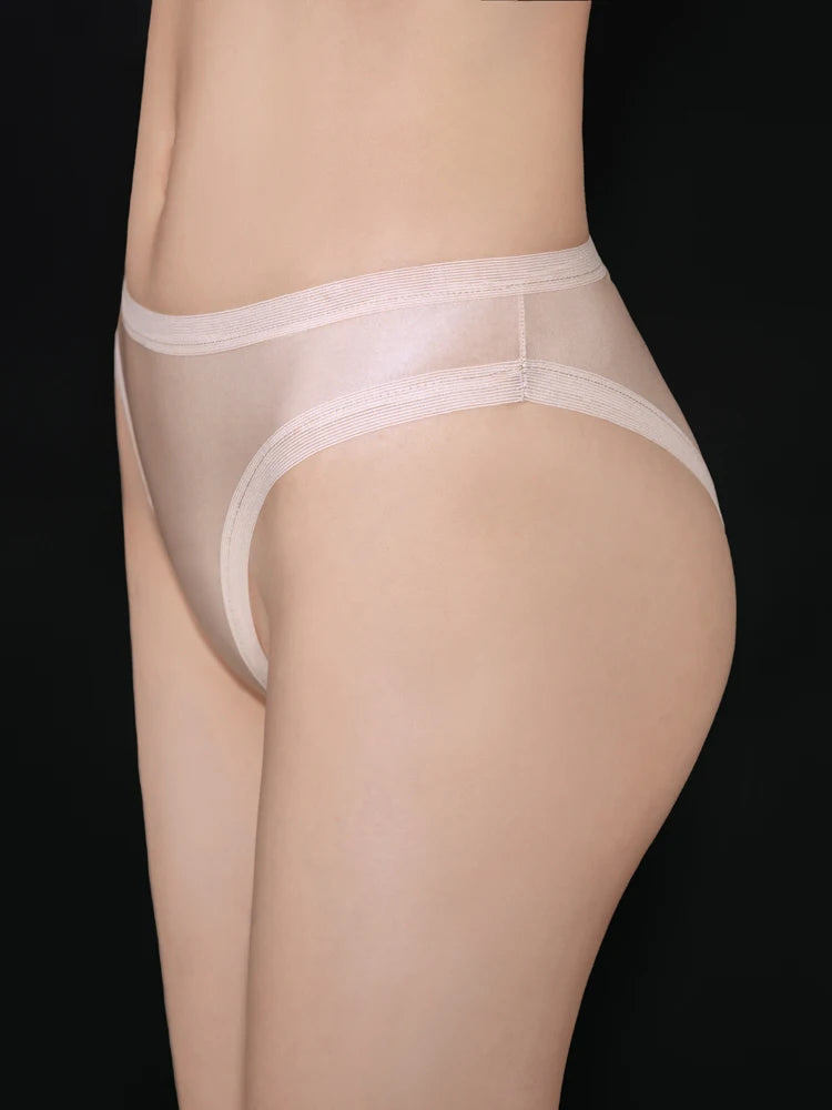 Women's Thin Transparent Panties Low Waist Sexy Briefs Breathable Naked Feeling Elastic Sheer Underwear Thong Exotic G-String