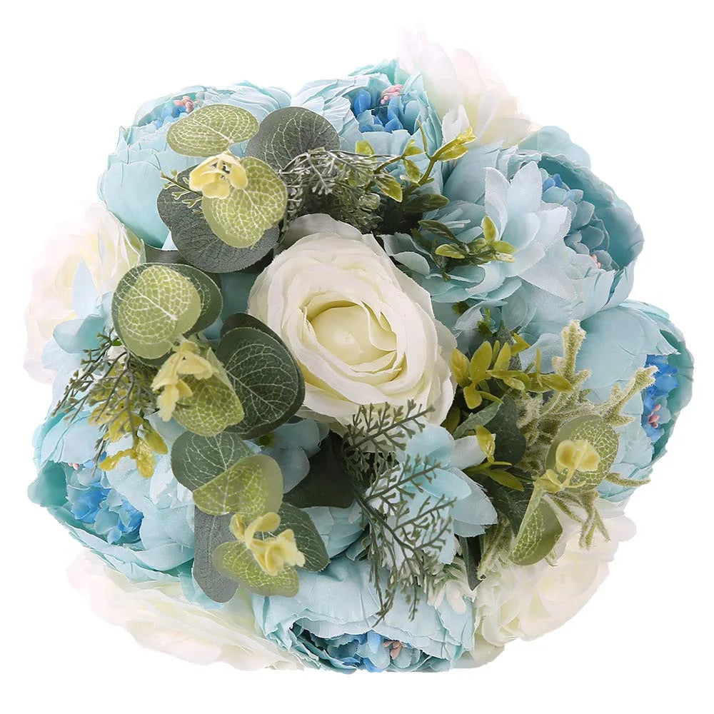 30CM Wedding Decoration Bridal Holding Flowers Artificial Roses Bundle Home Decoration Photography Props Silk Flowers