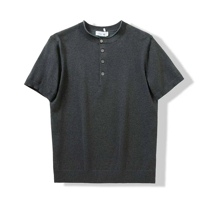 Sweater for Men Pullovers Old Money Man Knitwear Short Sleeve Knit Jumpers Solid Cotton High End Casual Vintage Sweaters 2025