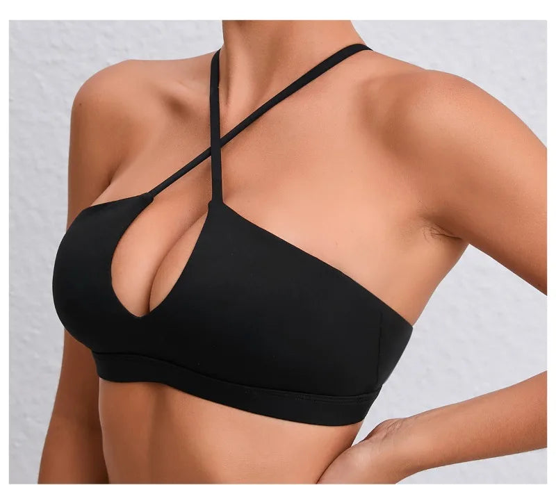Women's Yoga Bra - Running Cross Back Breathable Naked Feel Sports Fitness Bra  for Yoga Running Gym Top