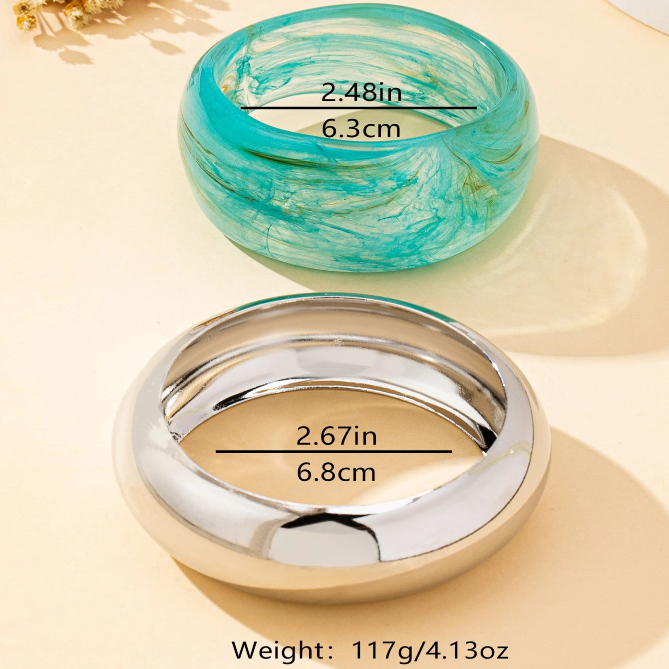 Women's Bracelet Set Bohemian Exaggerated Wide Resin Bracelet Set for Daily Wear and Gift Giving