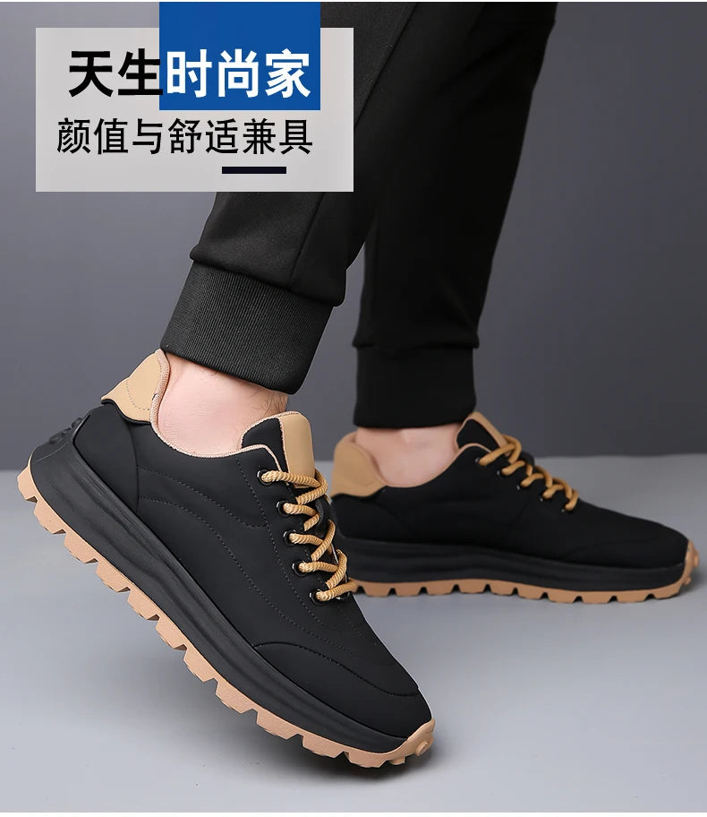 2025 New High-Quality Casual Sports Shoes With Breathable Leather Surface Anti Slip Soft Sole Round Toe Sports Shoes 38-44