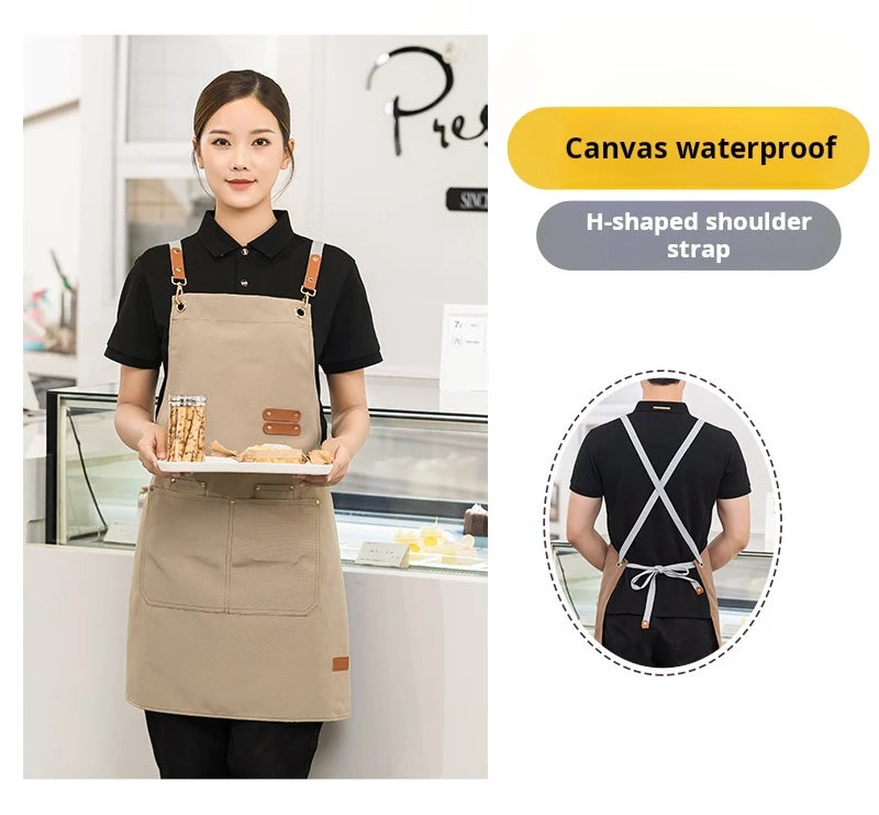 Apron For Kitchen Women Waiter Uniforms Cook's Clothes Man Food Service Philippines For Chef Fartuch Kuchenny Delantal Camarero