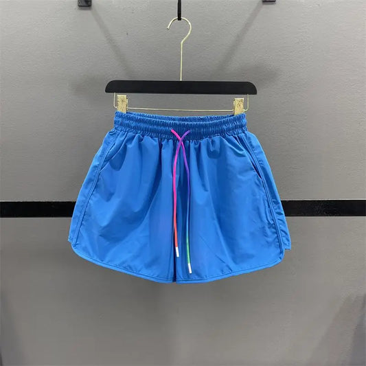 Summer Casual Shorts For Women Solid Color Fashion Wide Leg Pants 2025 New Bottoms Fashion Drawstring Pantalones Cortos De Mujer