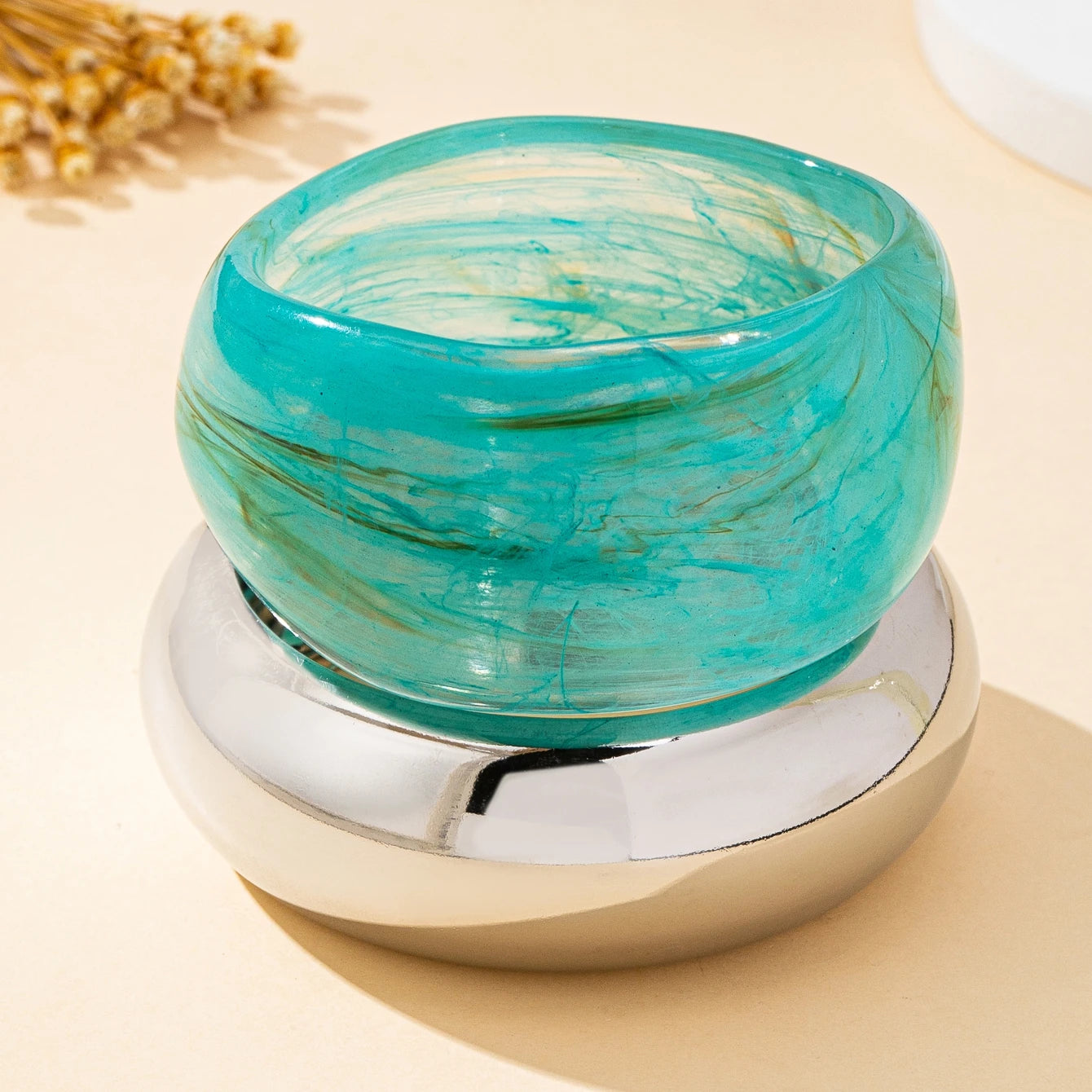 Women's Bracelet Set Bohemian Exaggerated Wide Resin Bracelet Set for Daily Wear and Gift Giving