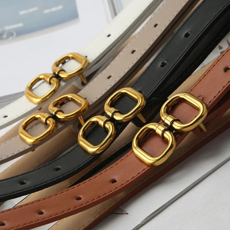 Belt for Women Famous Brand Luxury Designer Thin Waist Straps Fashion Women PU Leather Jeans Dress Trouser Denim Belt Waistband