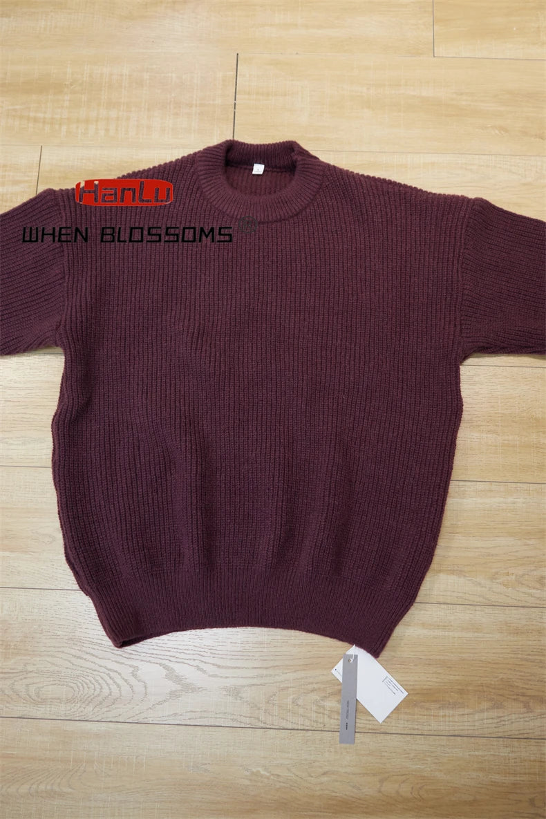 2023 Autumn Winter New Sweater Women's Men's  Green Knitted pullover Basic Solid Color Loose Black White Sweater Coats Warm Tops